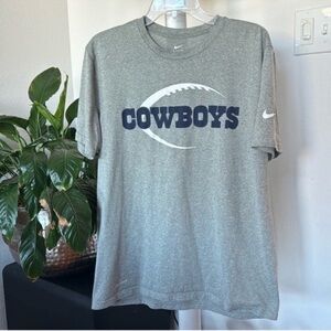 Nike Dri fit Men’s NFL Dallas Cowboys tee/T shirt/Shirt/Top Sz L Gray Blue